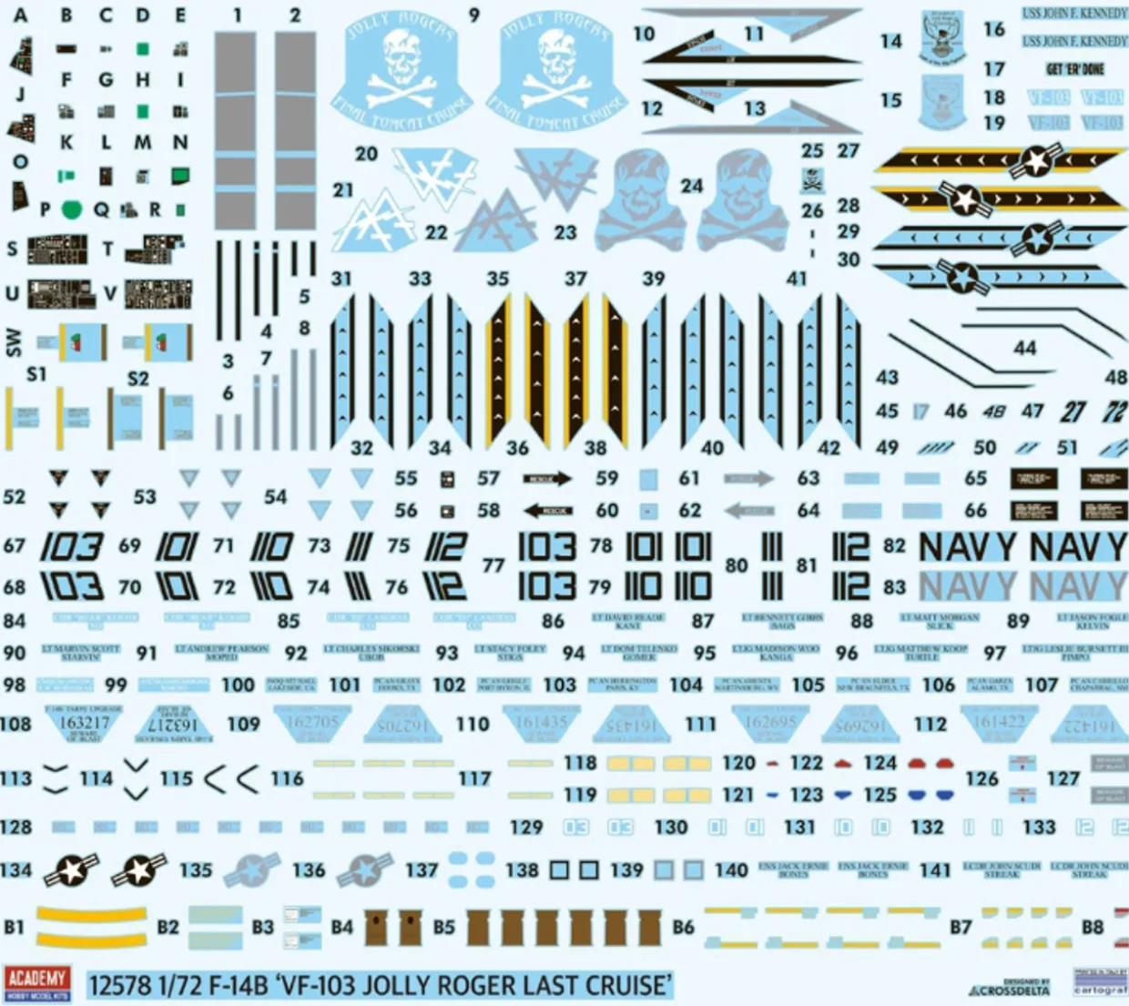 Academy 1/72 Grumman F-14B Tomcat VF-103 Jolly Rogers Last Cruise
