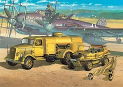 Academy 1/72 WWII Ground Vehicle Set 3 - German Fuel Truck and Schwimmwagen