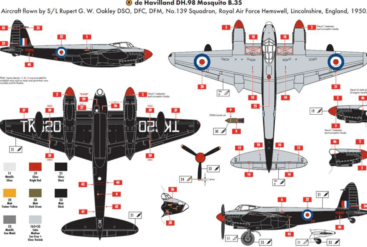 Airfix 1/72 de Havilland Mosquito B.XVI/B.35/TT/35