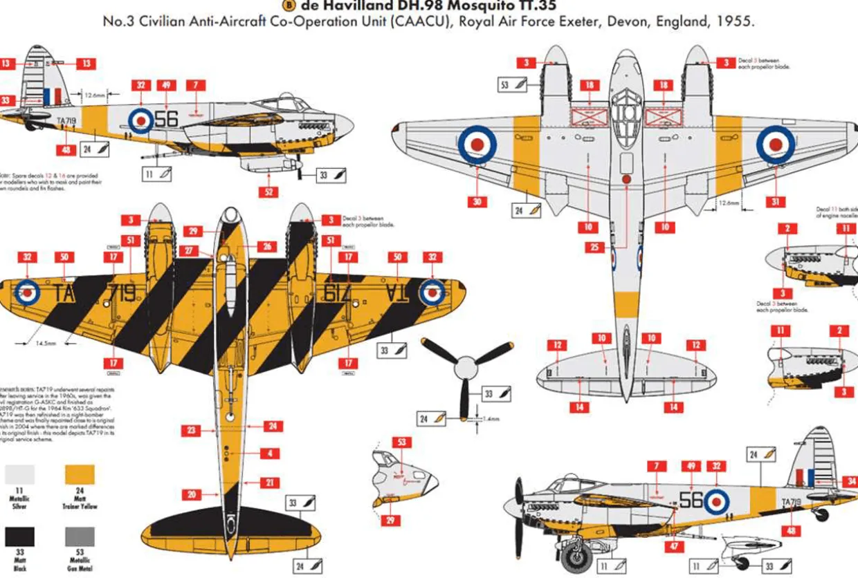 Airfix 1/72 de Havilland Mosquito B.XVI/B.35/TT/35
