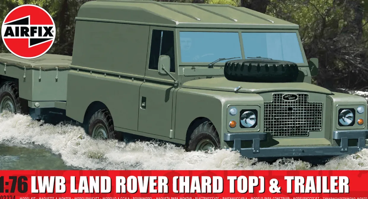 Airfix 1/76 Land Rover LWB Hard Top with Trailer