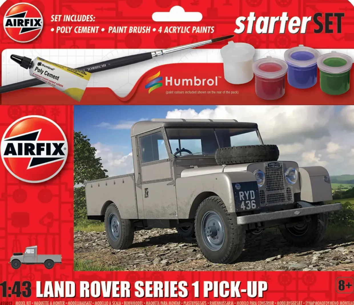 Airfix 1/43 Land Rover Series 1 Pick-Up Starter Set