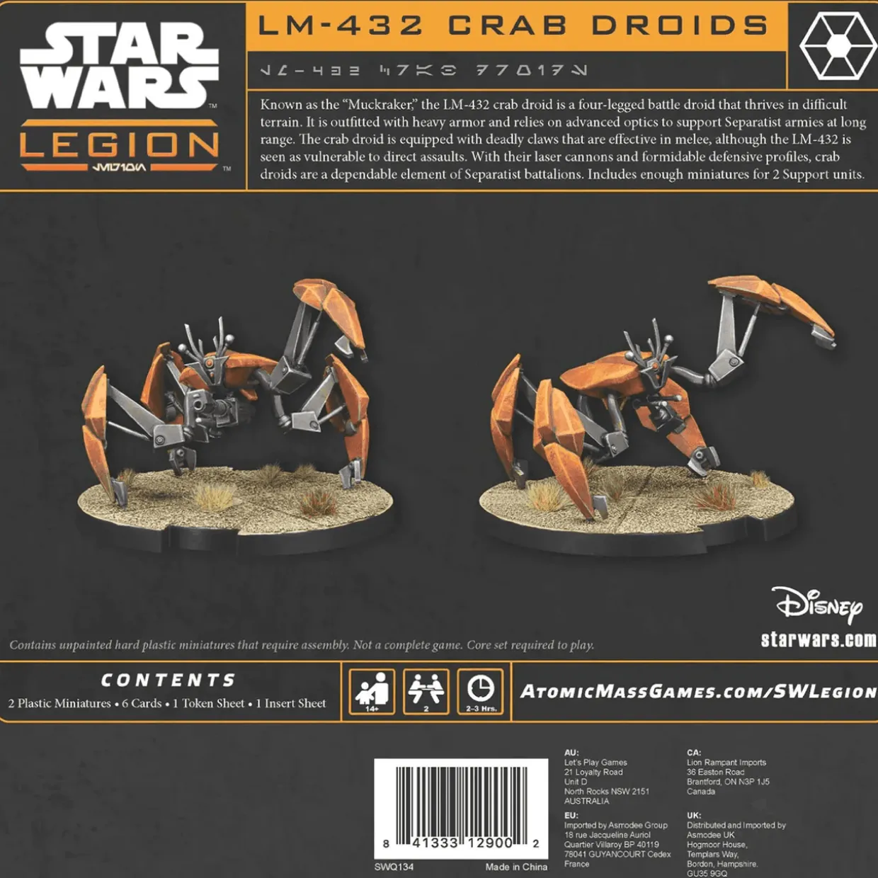 Atomic Mass Games Star Wars Legion - Separatist Alliance - Unit Expansion - LM-432 Crab Droids