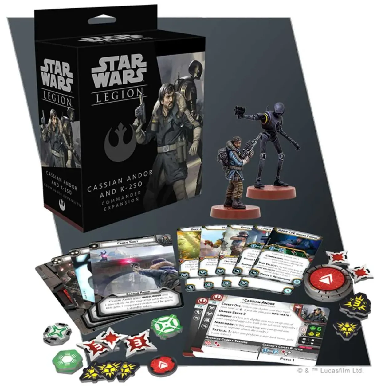 Atomic Mass Games Star Wars Legion - Rebel Alliance - Commander Expansion - Cassian Andor and K-2SO