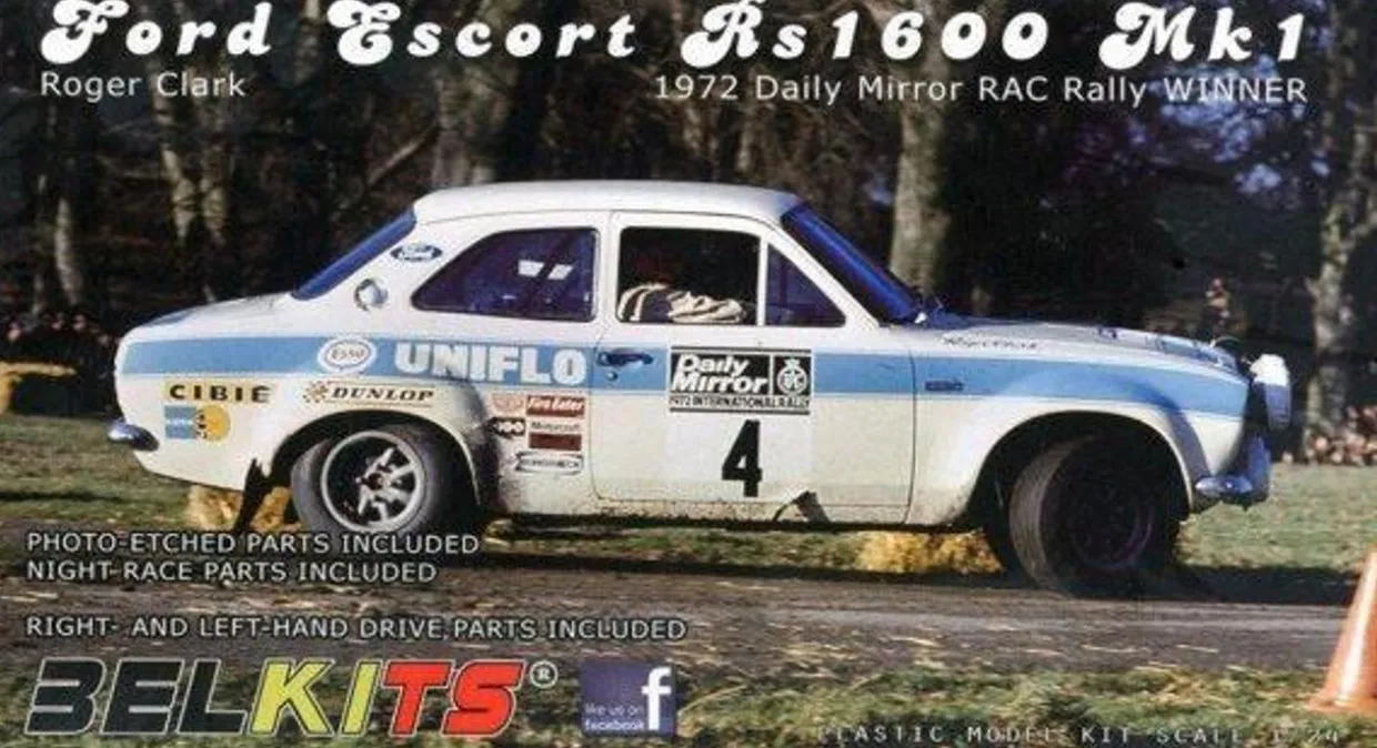 Belkits 1/24 Ford Escort RS1600 Mk.I Rally 1972 Roger Clark