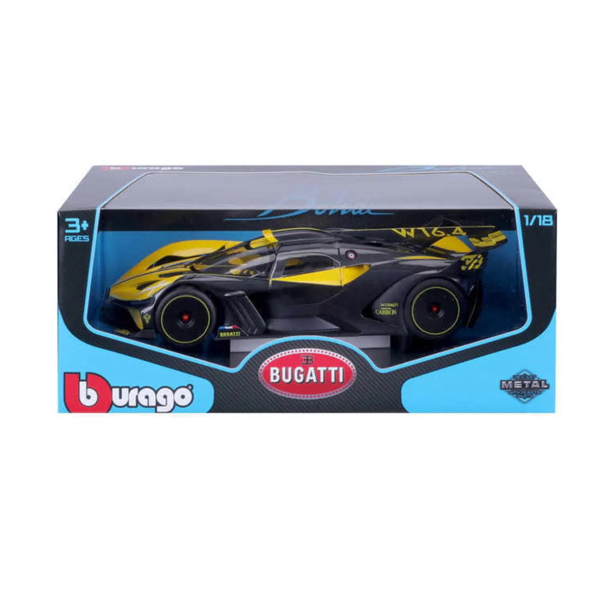 Burago 1/18 Bugatti Bolide Yellow Diecast Model
