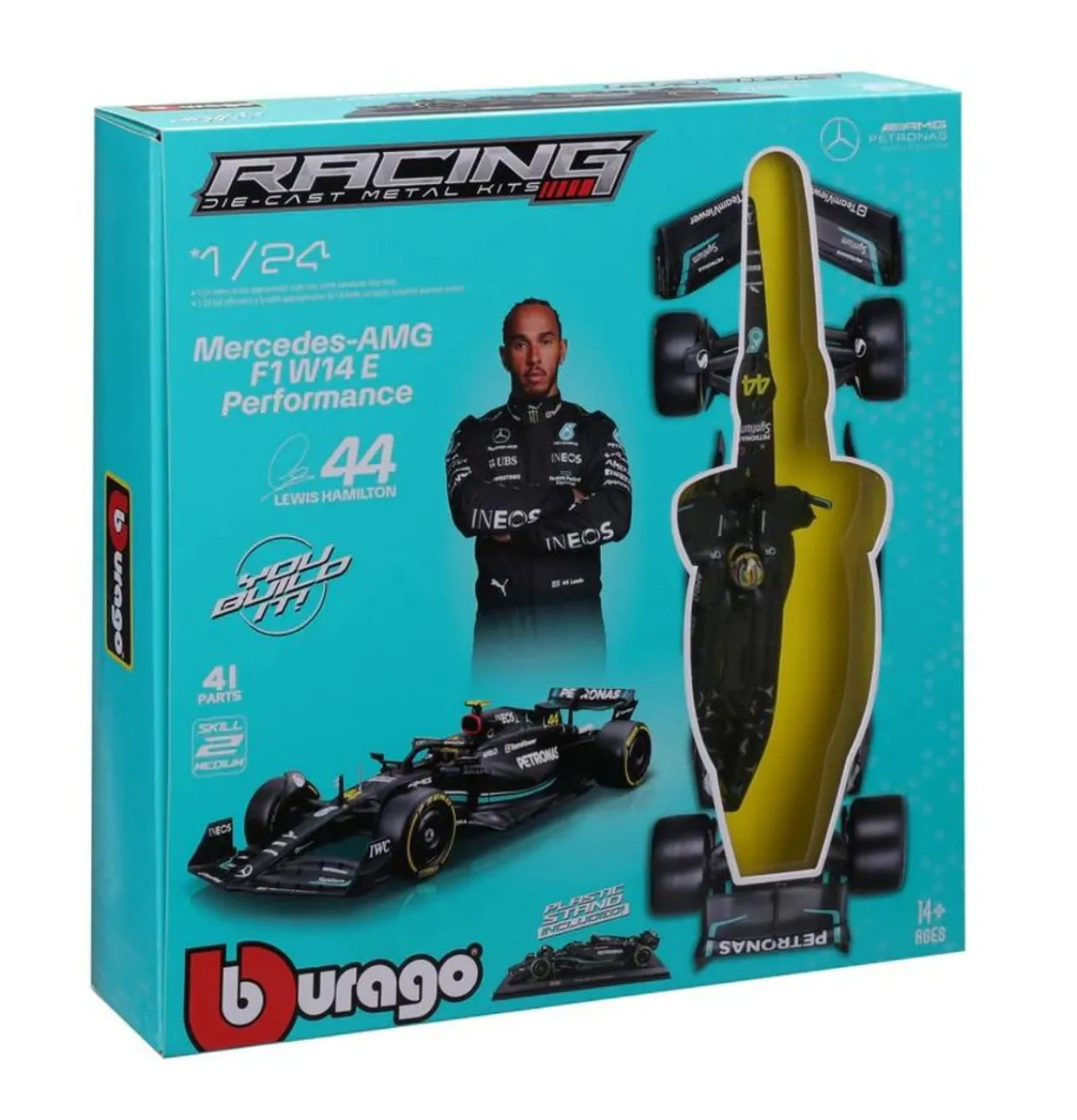 Burago 1/24 F1 MB W14 2023 Hamilton Diecast Model Kit