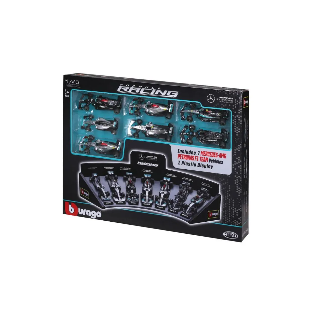 Burago 1/43 F1 Mercedes AMG Deluxe Gift Set