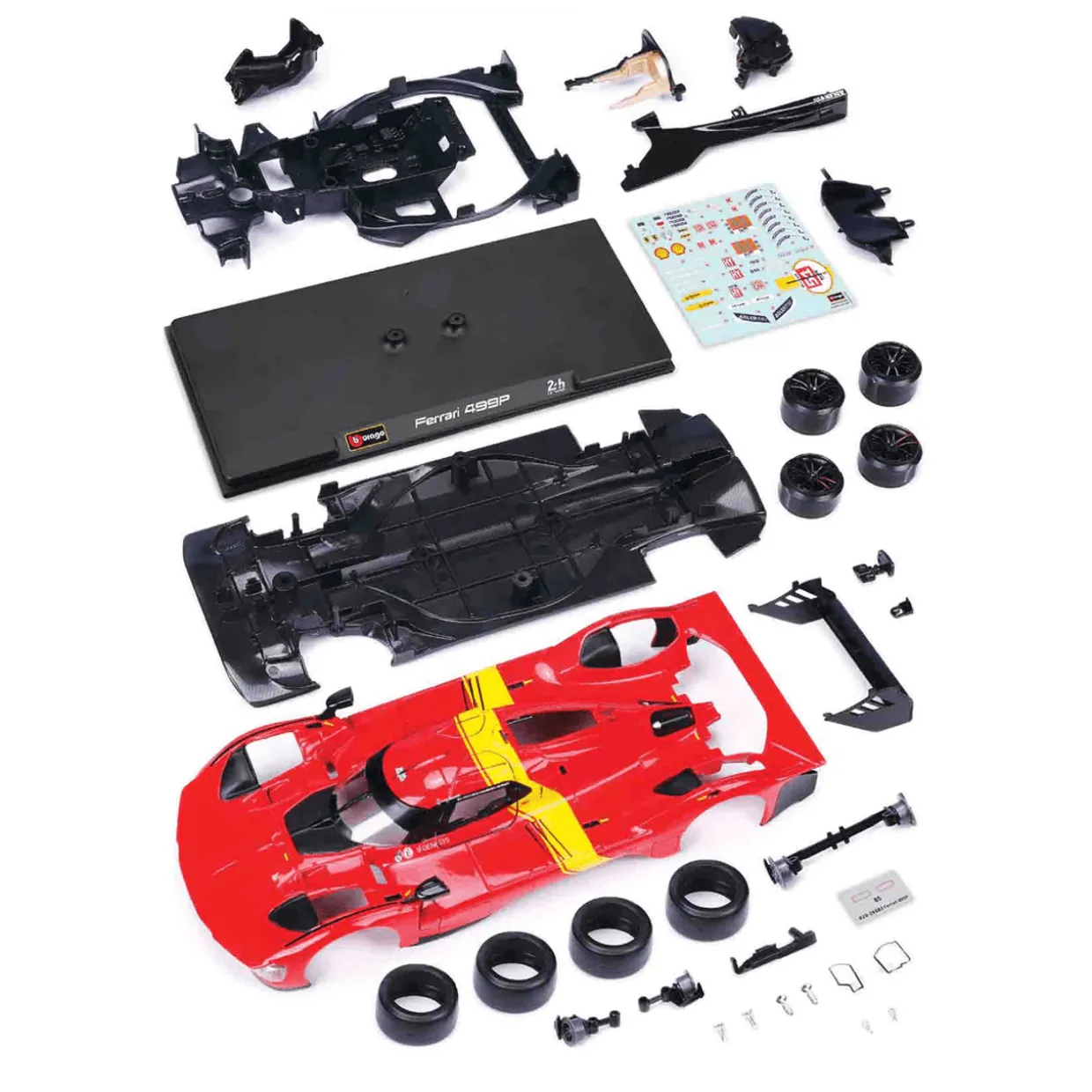 Burago 1/24 Ferrari Racing Kit 499P Le Mans Hypercar (#51) Diecast Model Kit