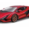 Burago 1/18 Lamborghini Sian Red Diecast Model