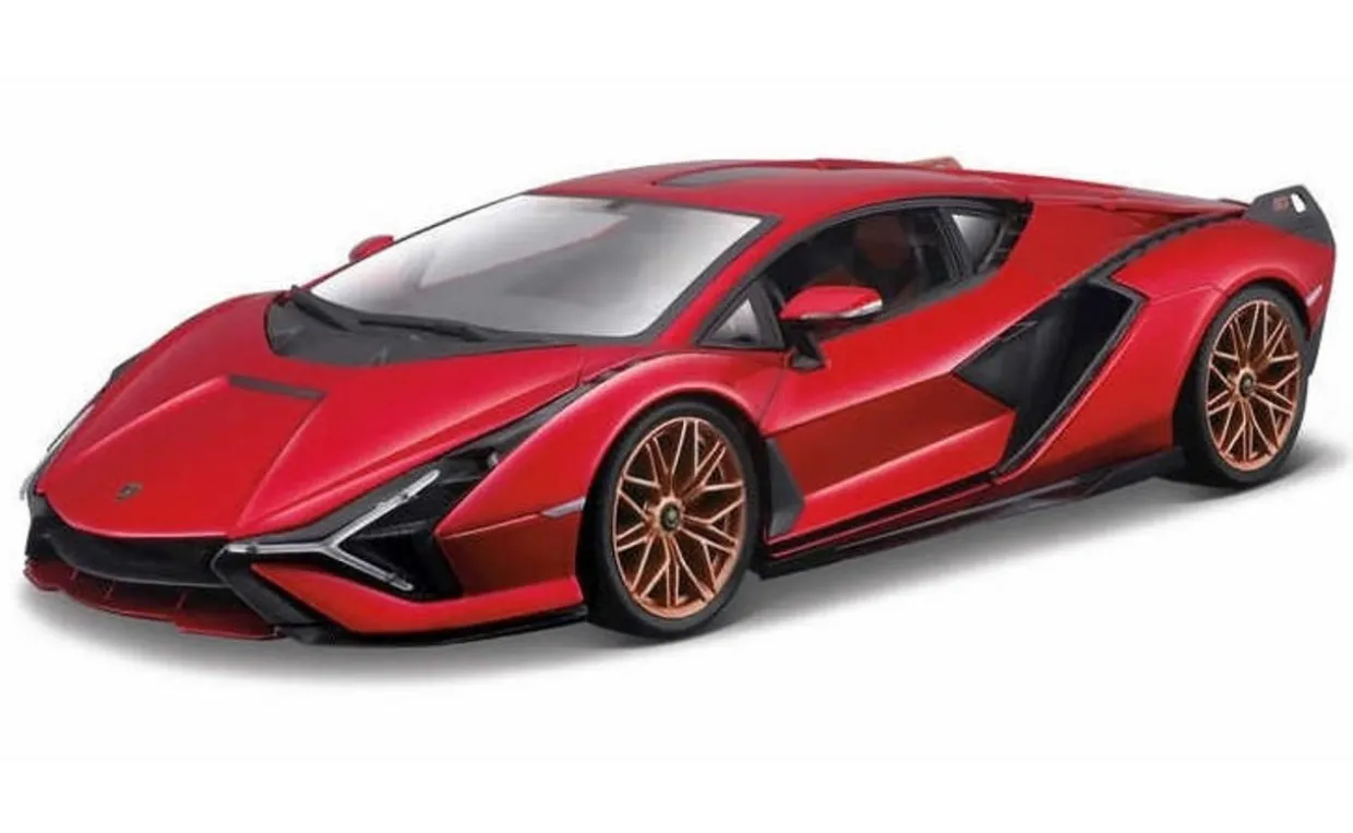 Burago 1/18 Lamborghini Sian Red Diecast Model
