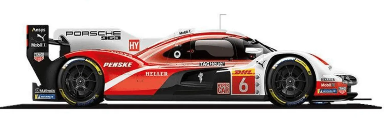 Burago 1/24 Porsche Penske 963 #6 Diecast Model