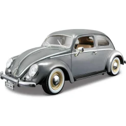 Burago 1/18 VW Kafer Beetle 1955 Grey Diecast Model