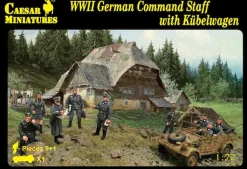 Caesar Miniatures 1/72 WWII German Command Staff with Kubelwagen