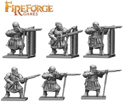 Fireforge Games 28mm Forgotten World - Stone Realm Dwarf Arquebusiers
