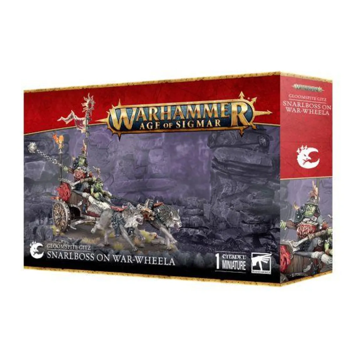 Games Workshop Age of Sigmar - Gloomspite Gitz - Gitmob - Snarlboss or Frazzlegit Shaman on War-wheela