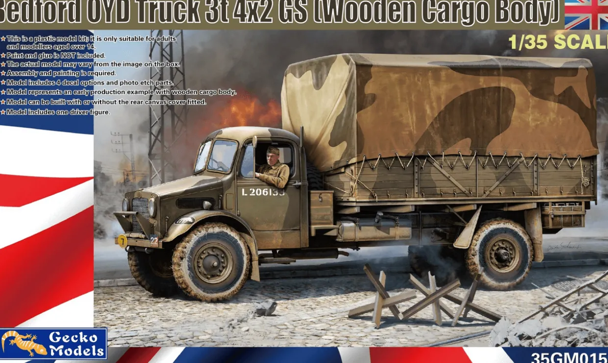 Gecko Models 1/35 Bedford OYD Truck 3t 4x2 GS Wooden Cargo Body