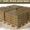 Gecko Models 1/35 British L31A3 2 shells 105mm ammo boxes w/Pallet Set