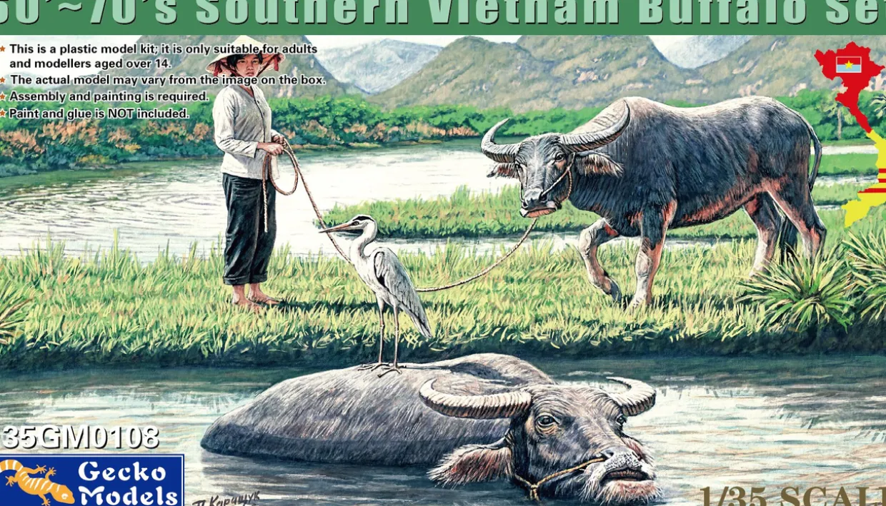 Gecko Models 1/35 Southern Vietnam Buffalo Set 1960s-1970s