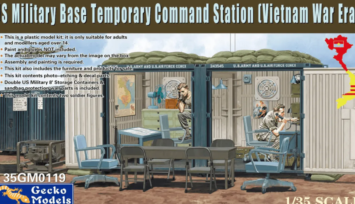 Gecko Models 1/35 Temporary Command Station in US Military Base (Vietnam War Era)