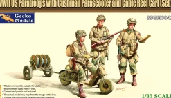 Gecko Models 1/35 US Paratroops with Cushman Parascooter & Cable Reel