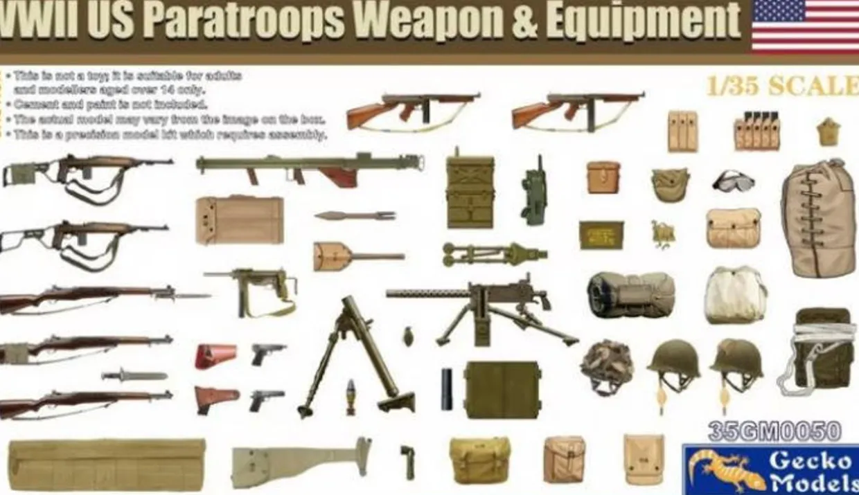 Gecko Models 1/35 WWII US Paratroops Weapon & Equipment Model Kit