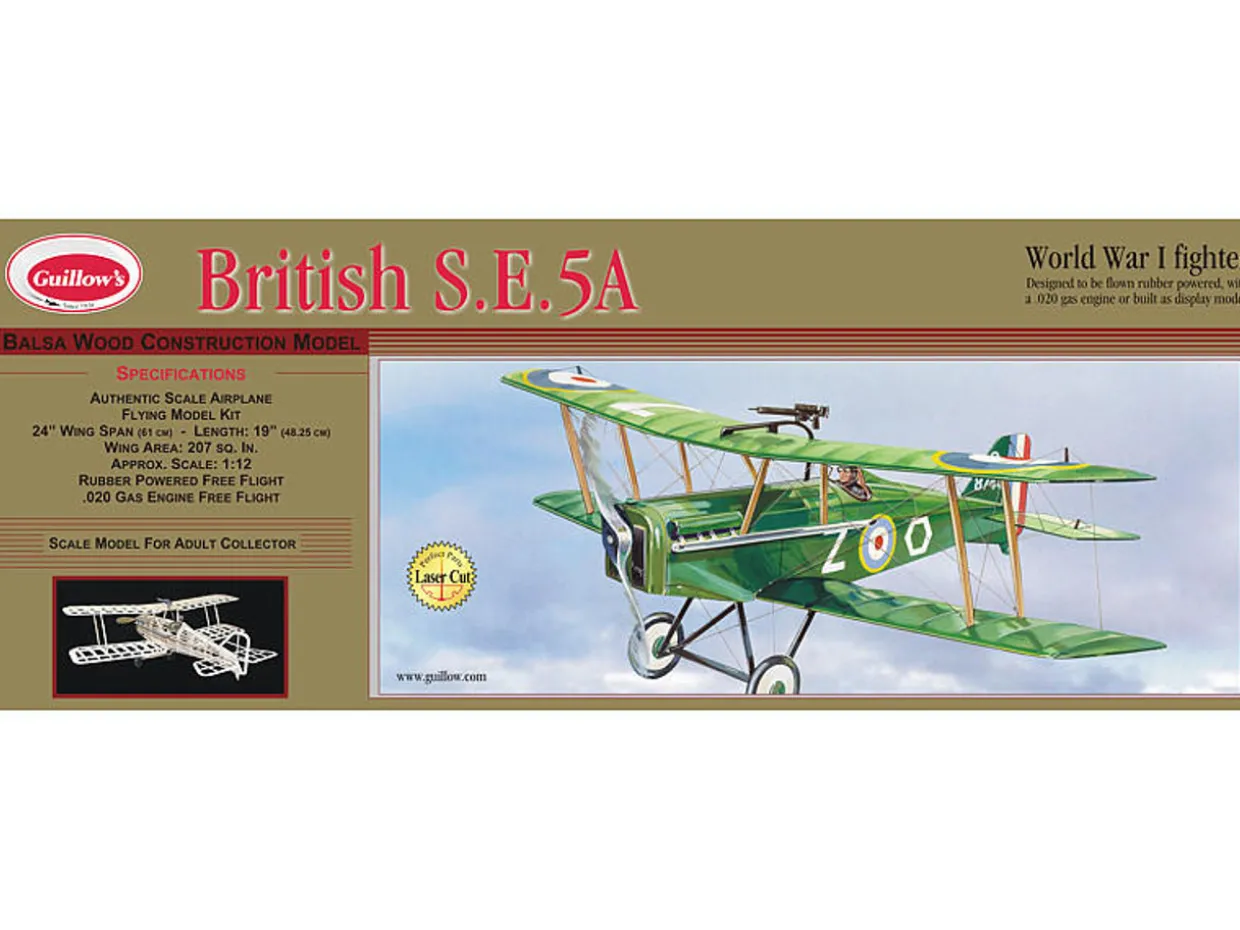 Guillow 1/14 British SE5-A Balsa Model Kit