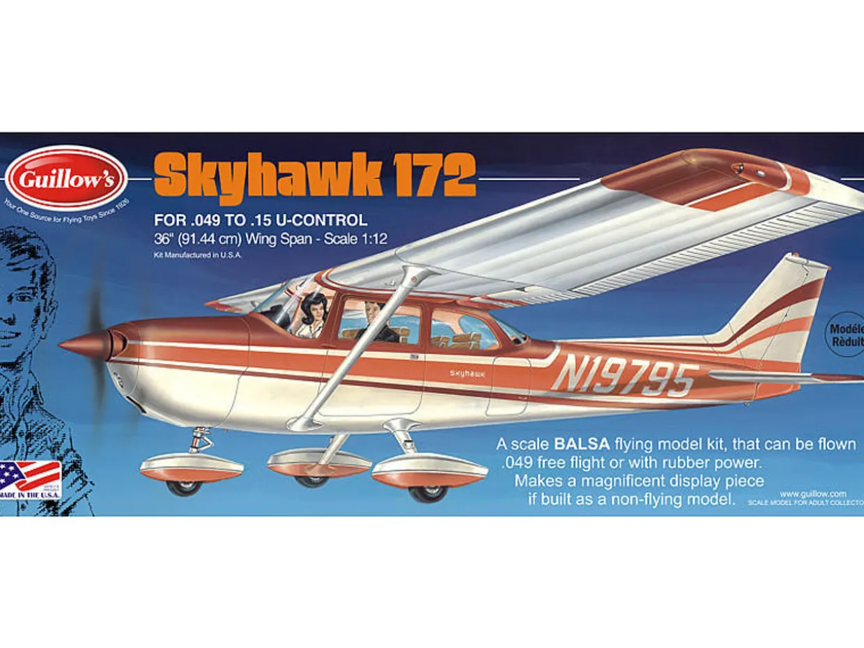 Guillow 1/12 Cessna Skyhawk 172 Balsa Model Kit