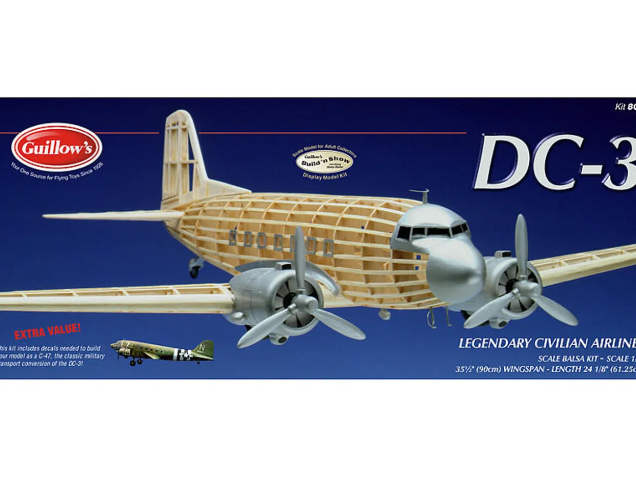 Guillow 1/32 Douglas DC-3 Balsa Model Kit