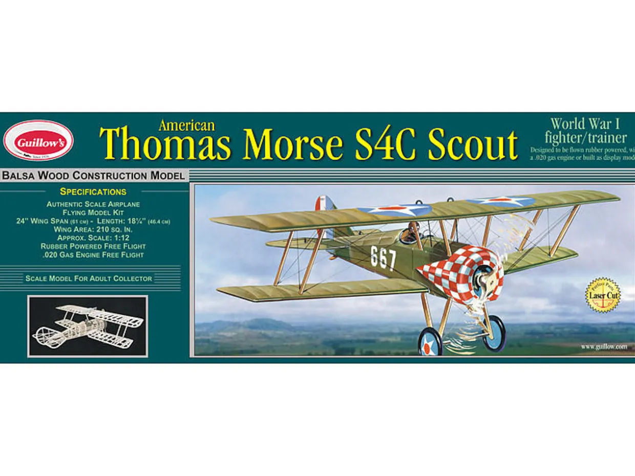 Guillow 1/14 Thomas Morse Scout S4C Balsa Model Kit