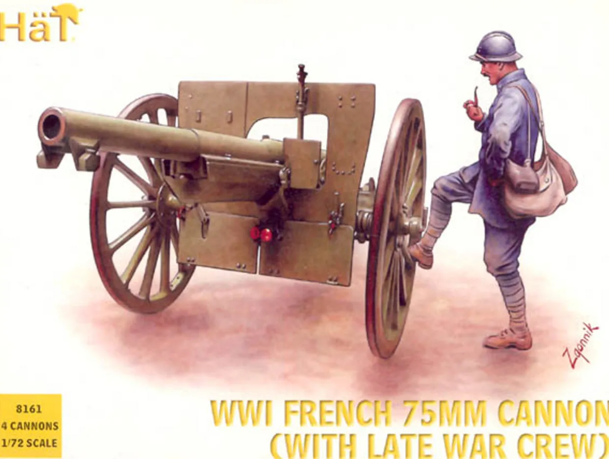 Hat Industrie 1/72 WWI French Artillery with 75mm Cannon and Late War Crew