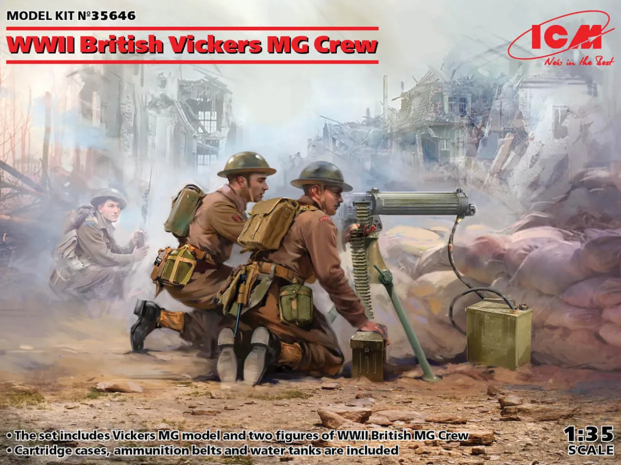 ICM 1/35 British Vickers MG with Crew