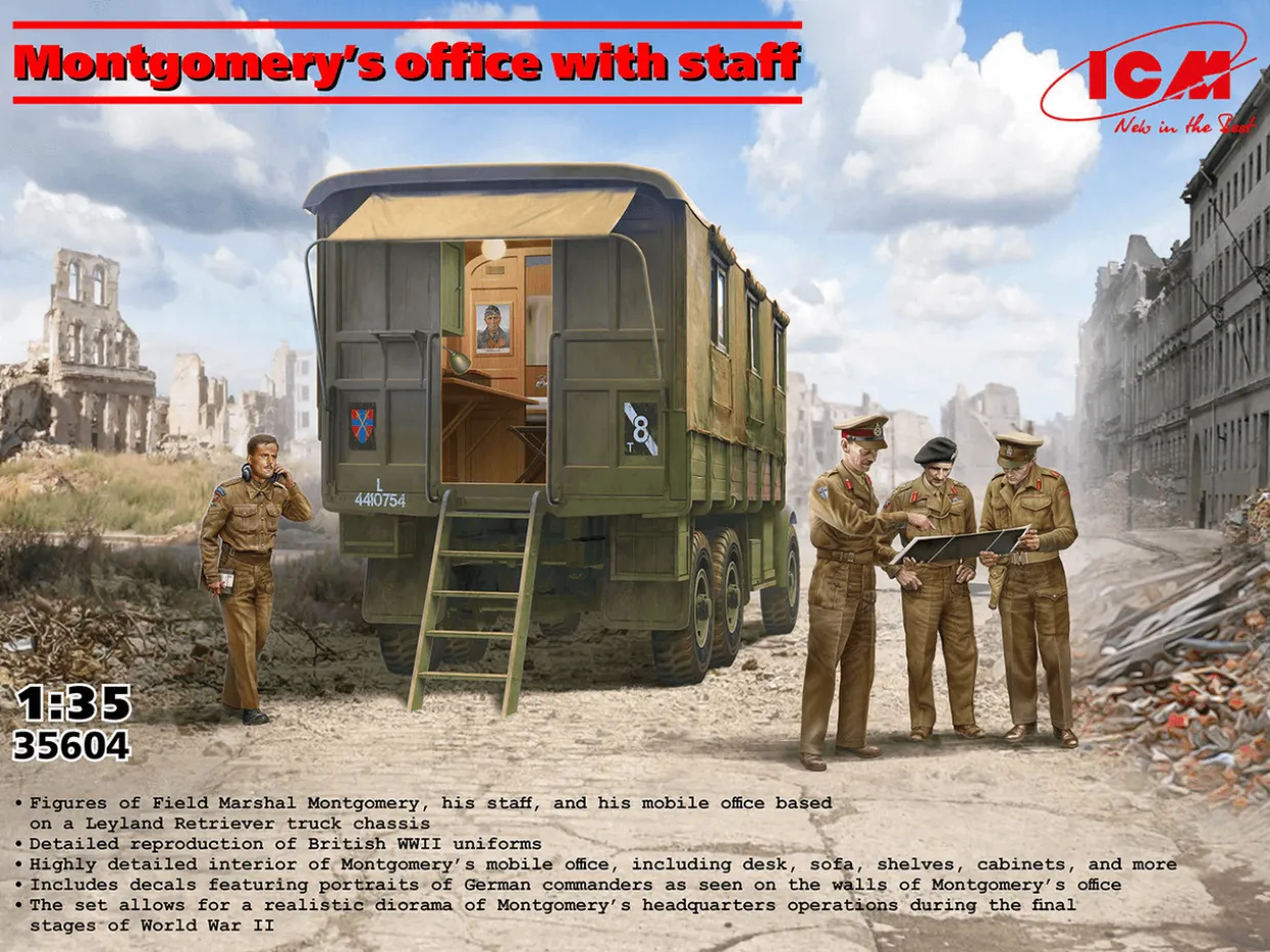 ICM 1/35 Montgomery's Mobile Office with Staff