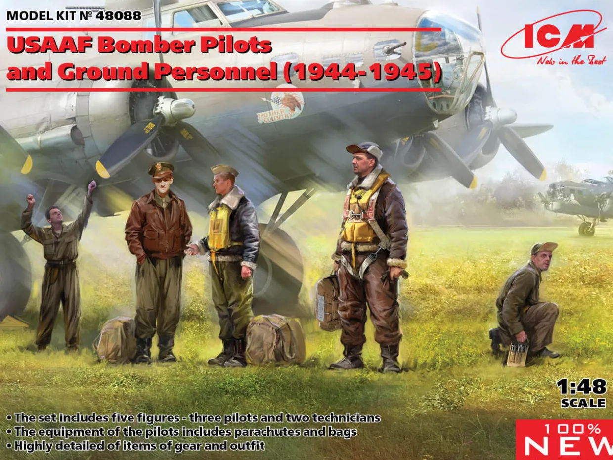 ICM 1/48 WWII USAAF Bomber Pilots and Ground Personnel 1944-1945
