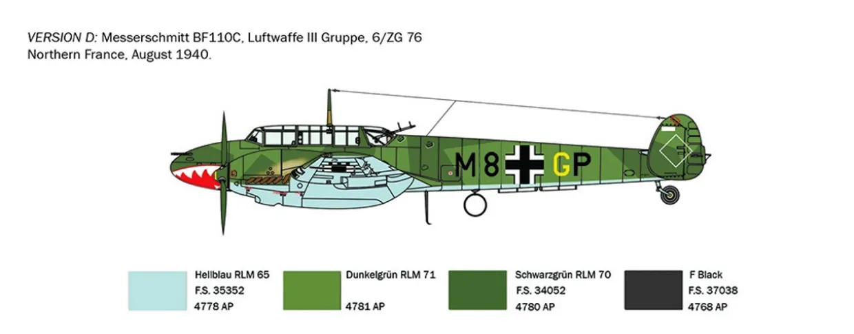 Italeri 1/72 Messerschmitt Bf 110 C Zerstorer