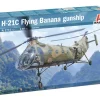 Italeri 1/48 Piasecki H-21C Flying Banana GunShip Model Kit