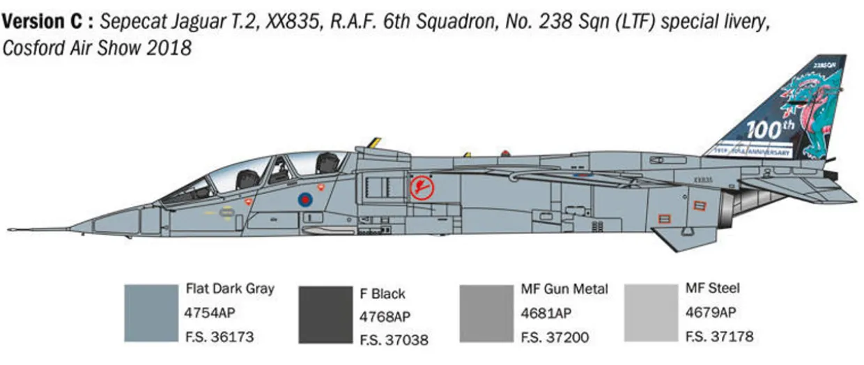 Italeri 1/72 Sepecat Jaguar T.2 Trainer Model Kit