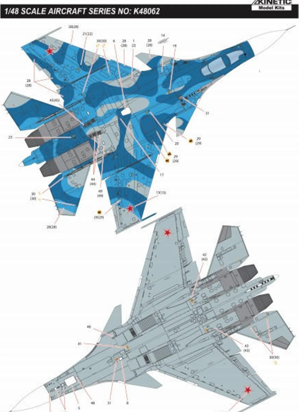 Kinetic 1/48 Sukhoi Su-33 Sea Flanker D Model Kit