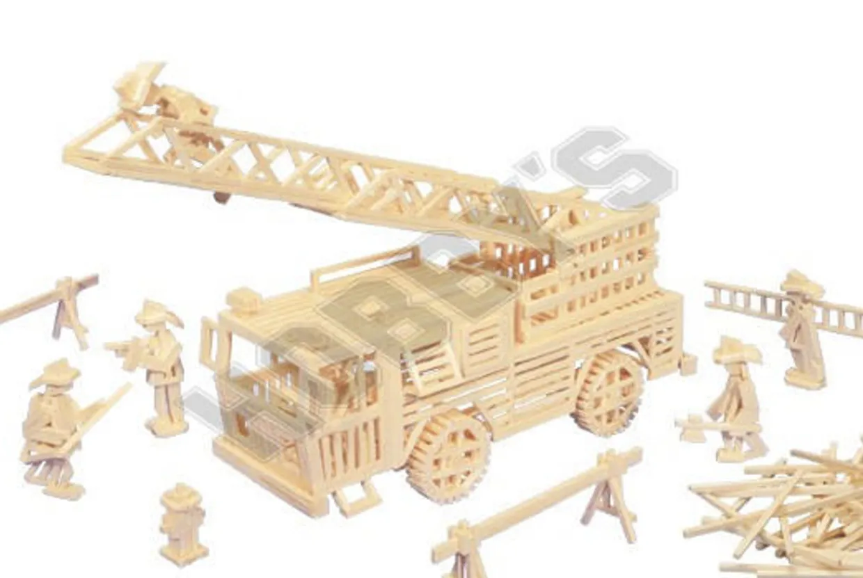 Matchitecture Fire Engine Matchstick Model