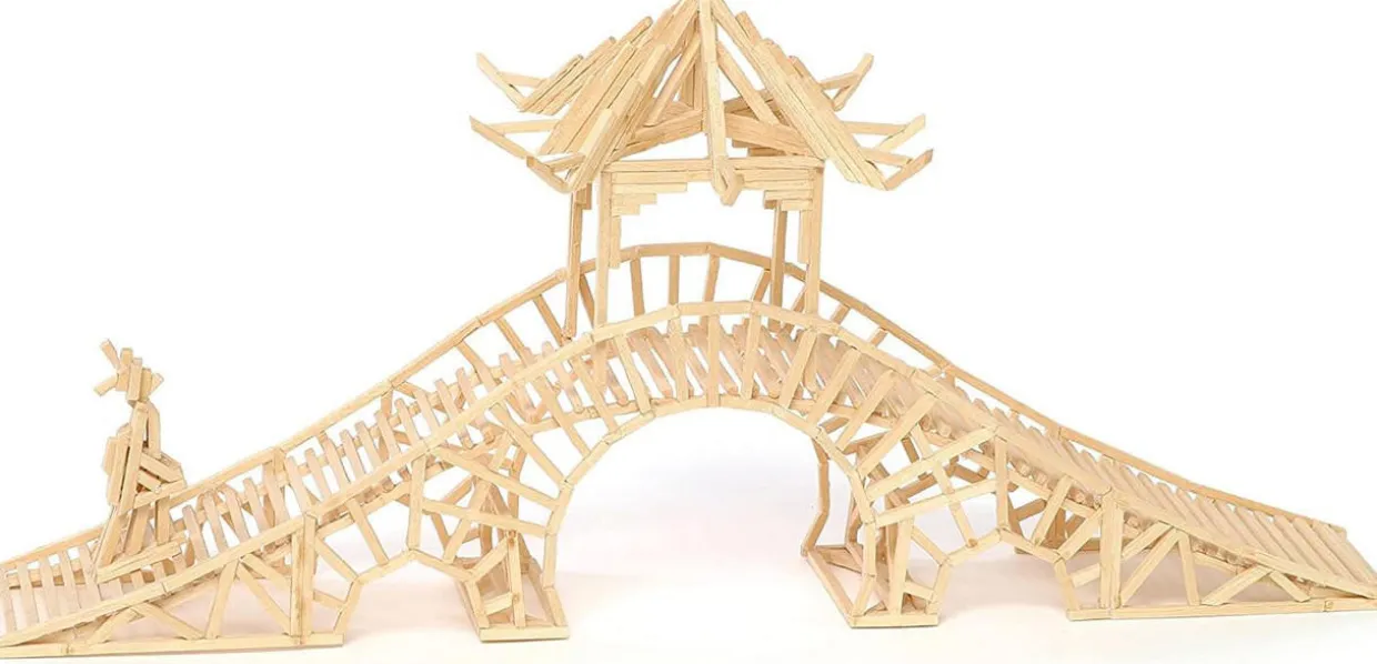 Matchitecture Japanese Bridge Matchstick Model