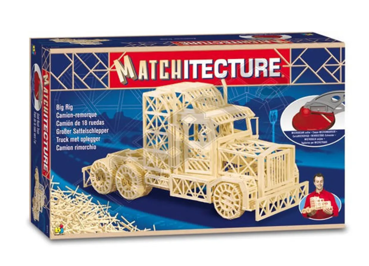 Matchitecture Trailer Truck Matchstick Model