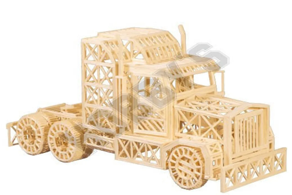 Matchitecture Trailer Truck Matchstick Model