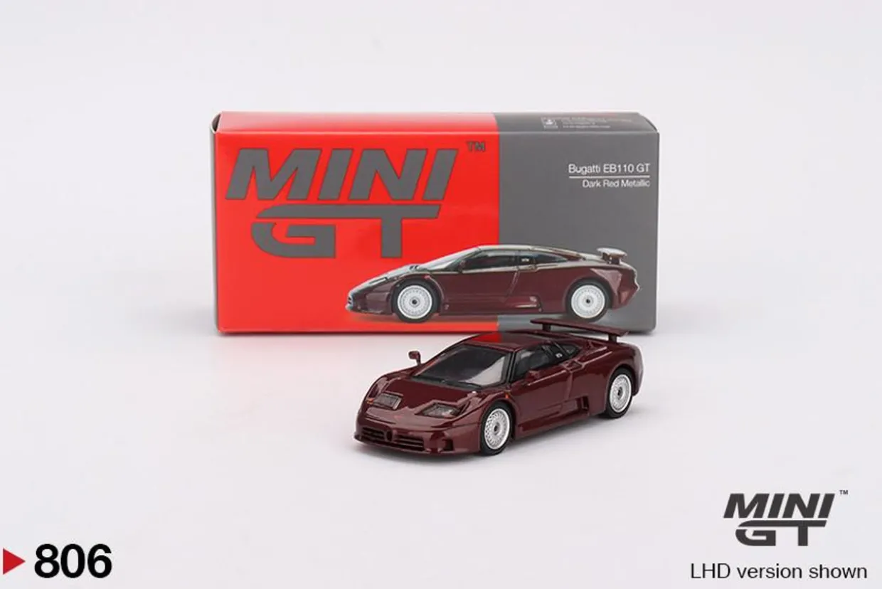 Mini GT 1/64 Bugatti EB110 GT Dark Red Metallic (LHD)