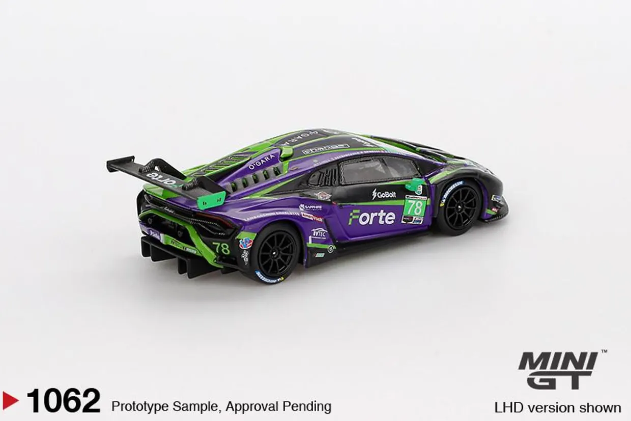 Mini GT 1/64 Lamborghini Huracán GT3 EVO2 #78 Forte Racing 2024 IMSA Daytona 24 Hrs