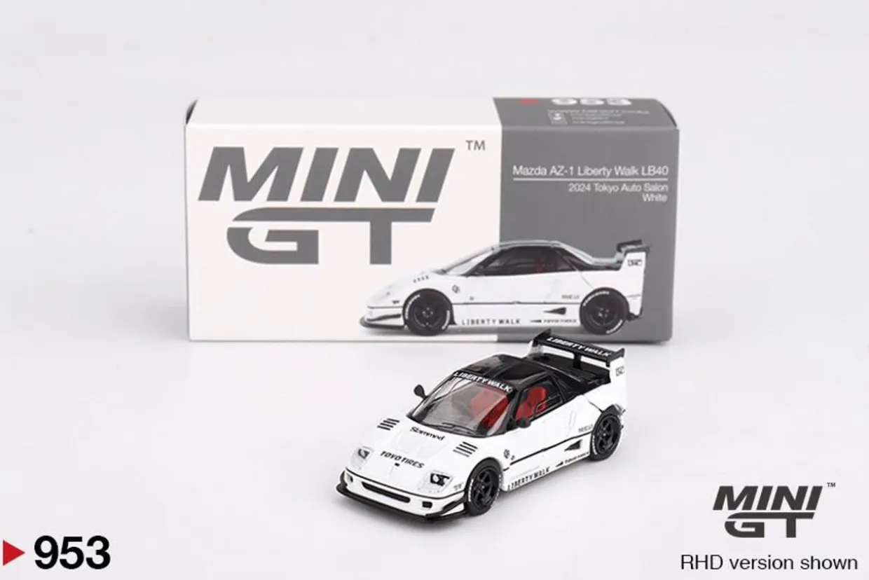 Mini GT 1/64 Mazda AZ-1 Liberty Walk LB40 White 2024 Tokyo Auto Salon