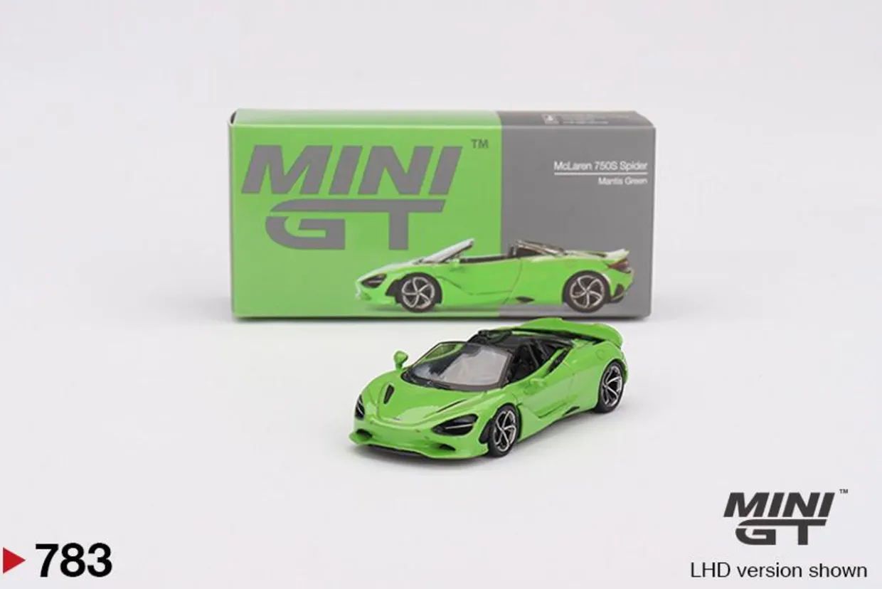 Mini GT 1/64 Mclaren 750S Spider Mantis Green (RHD)