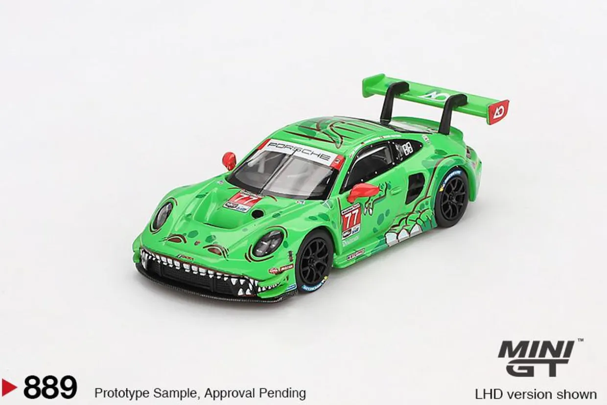 Mini GT 1/64 Porsche 911 GT3 R #77 AO Racing 2024 IMSA Daytona 24 Hrs GTD Pro 2nd Place