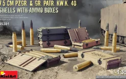 MiniArt 1/35 7.5 cm PzGr. & Gr. KwK 40 Shells with Ammo Boxes