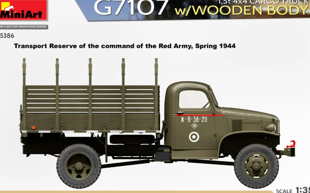 MiniArt 1/35 G7107 1.5t 4x4 Cargo Truck Wooden Body