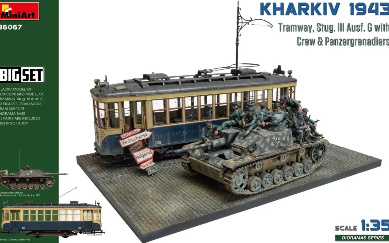 MiniArt 1/35 Kharkiv 1943 Tram & Stug. III Ausf. G w/Crew Set